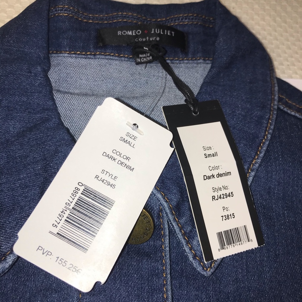 Dark Denim Vest Romeo Juliet Couture Small Embroid - Picture 8 of 10